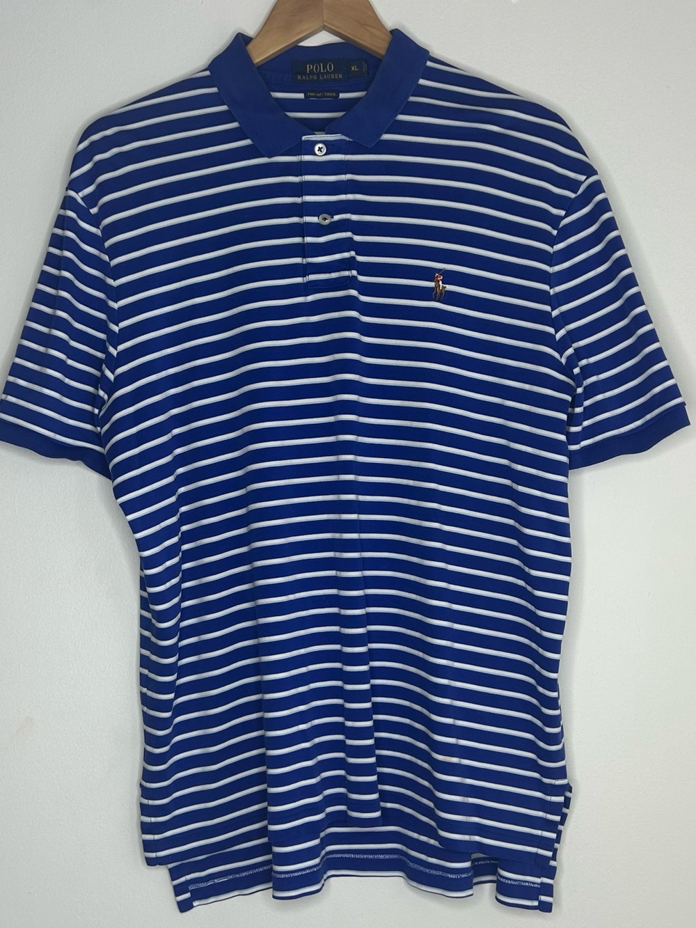 Ralph Lauren Blue and White Striped Polo Shirt